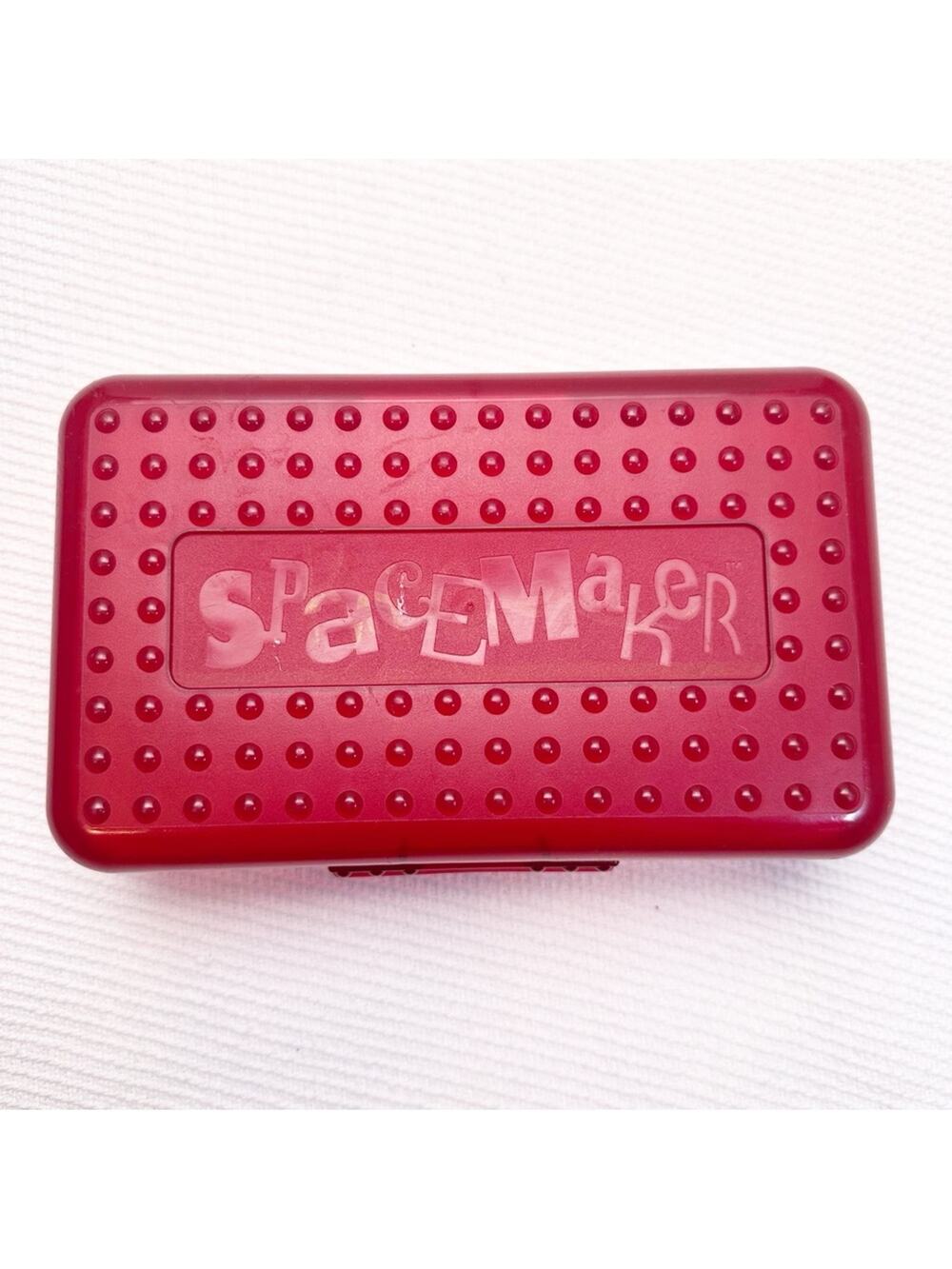 Vintage 90s Spacemaker Pencil Box red/clear